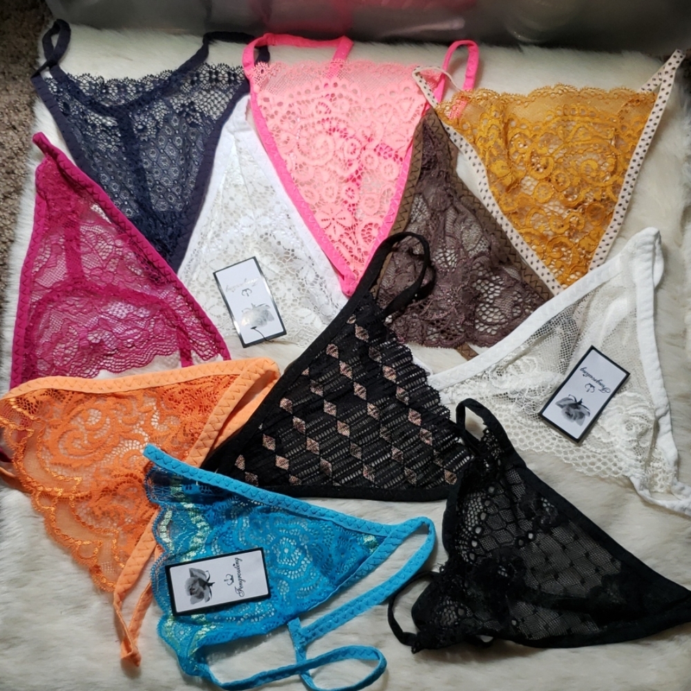 11 pairs of multi colored Women's gstring underwea